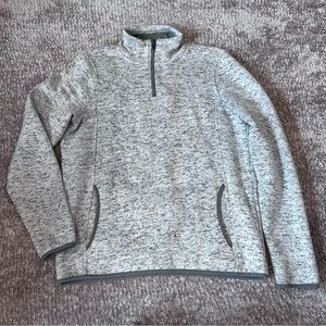 Thread & Supply Heather Grey 1/4 Zip Fleece Pullover